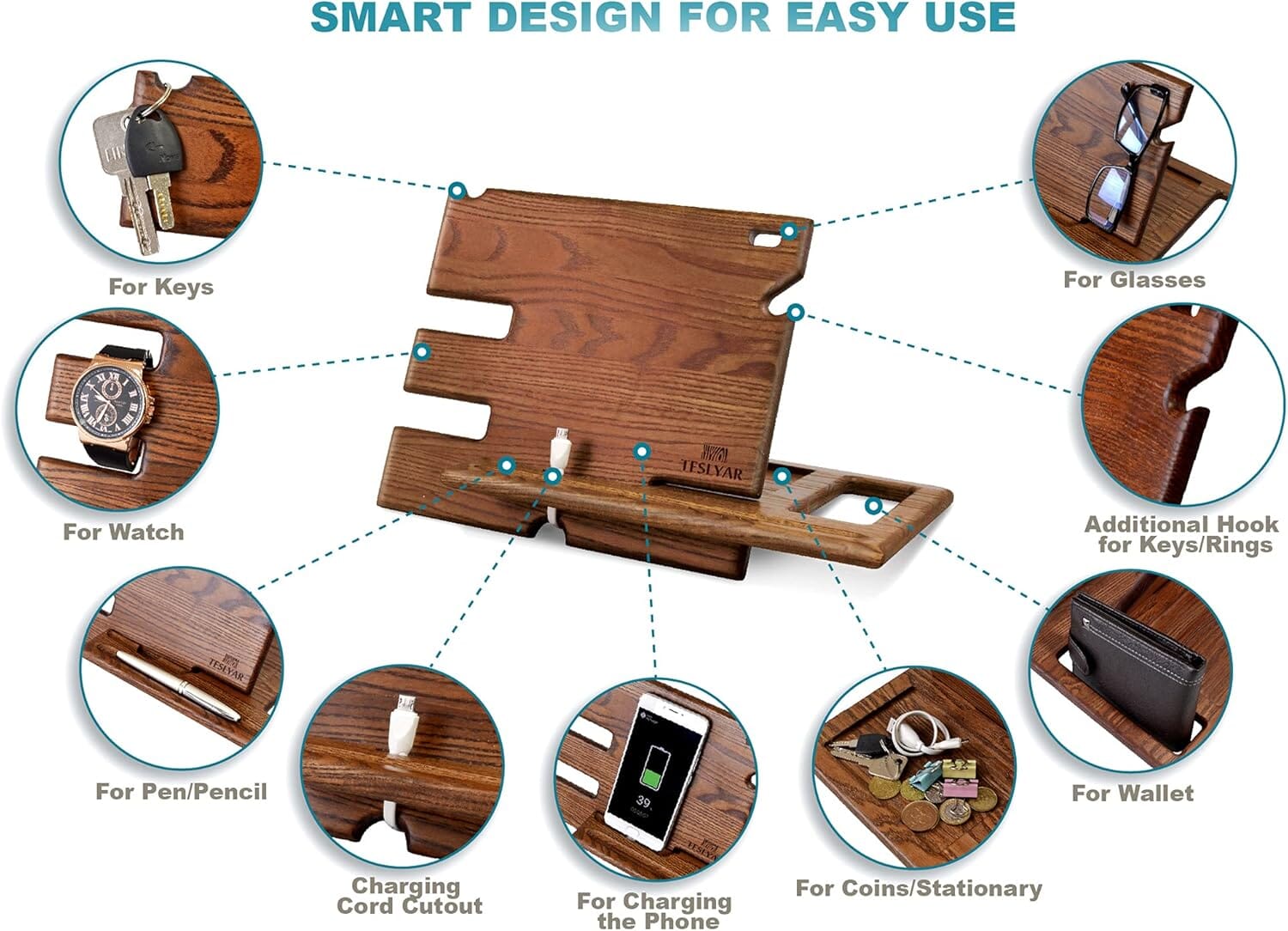 Wood Phone Docking Station & Organiser Docking Station Style + Error 