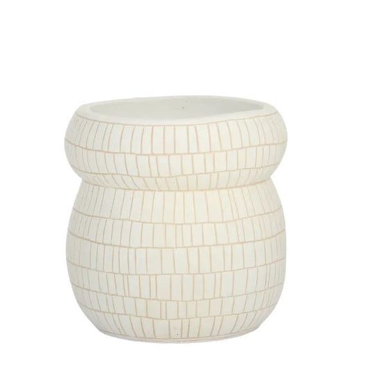 Cinched Cement Pot - White Pot Coast to Coast 