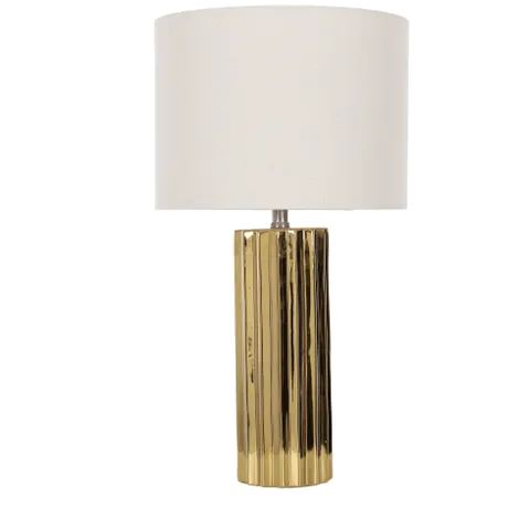 Minara Ceramic Lamp - Gold/Ivory Lamp Coast to Coast 