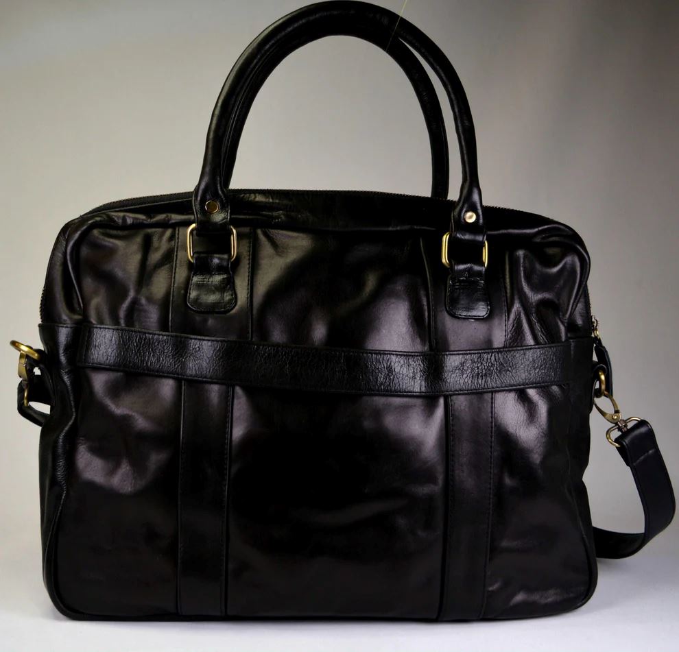 Minimal Manimal Leather Laptop Bag - Onyx Laptop bag Minimal Manimal 