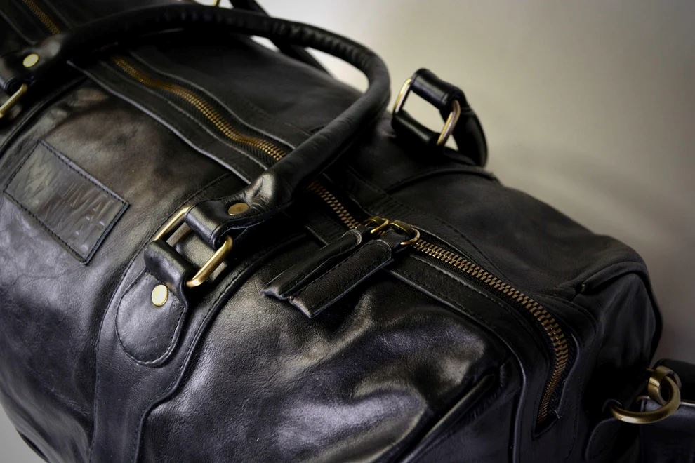 Minimal Manimal Leather Overnighter - Onyx Overnight bag Minimal Manimal 