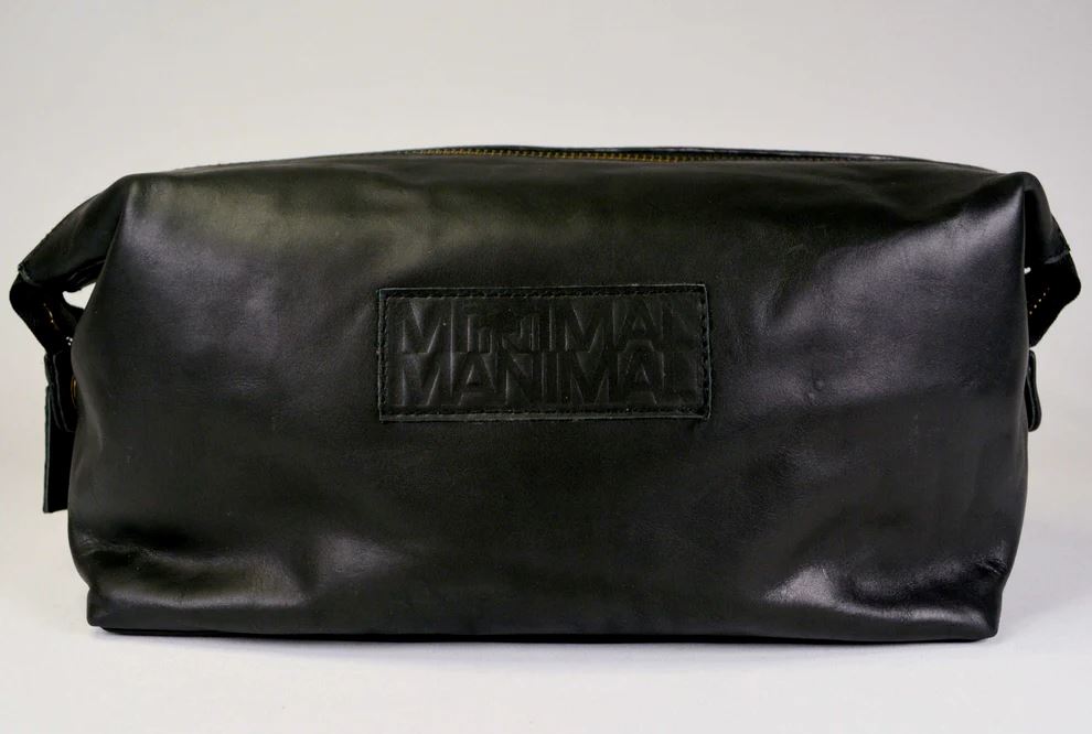 Minimal Manimal Leather Toiletry Bag - Onyx Toiletry Bag Minimal Manimal 
