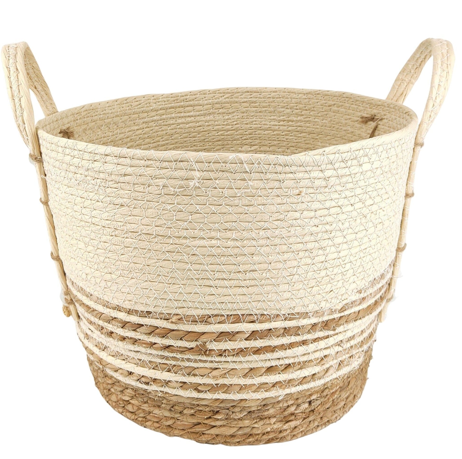 Rattan Basket - Natural & Beige All Products vendor-unknown Small 