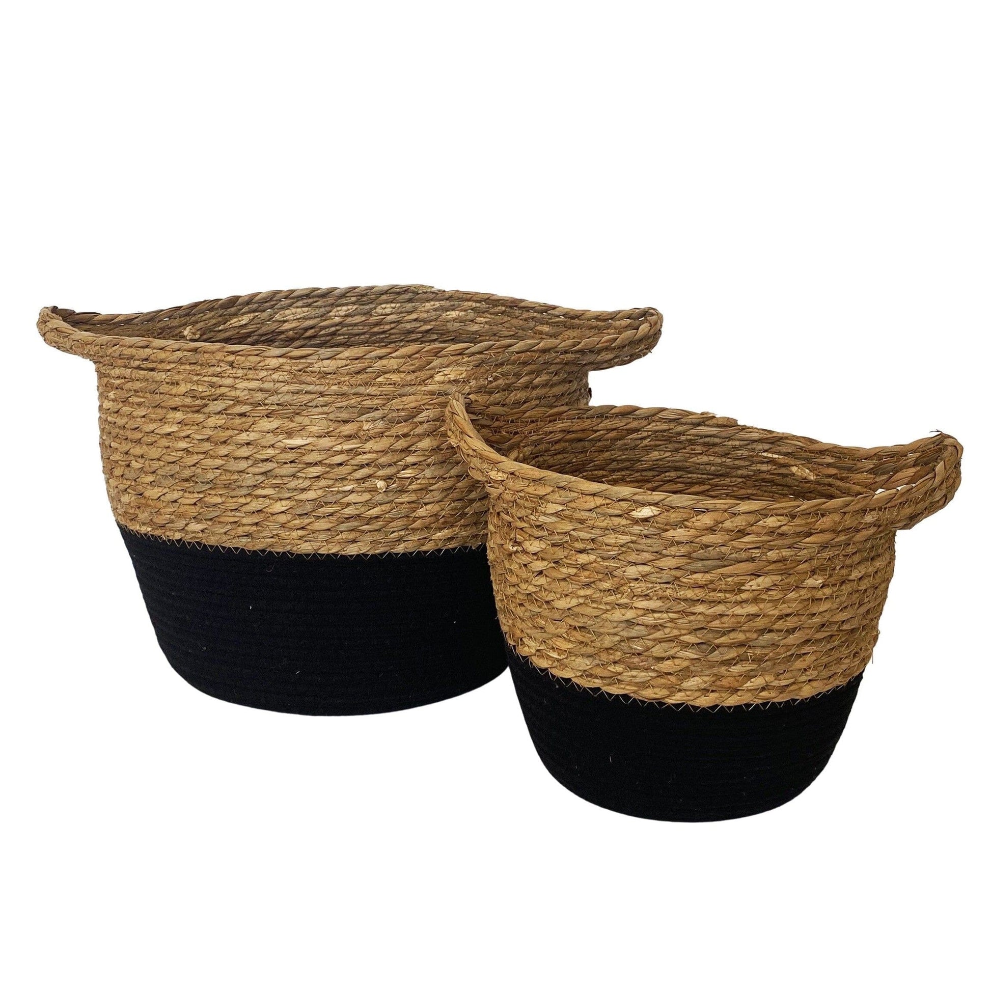 Rattan Basket - Natural & Black Basket vendor-unknown 