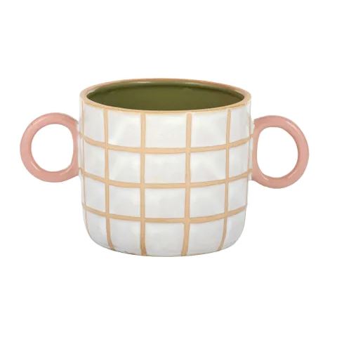 Sandy Ceramic Pot - Khaki/Rose Pot Coast to Coast 