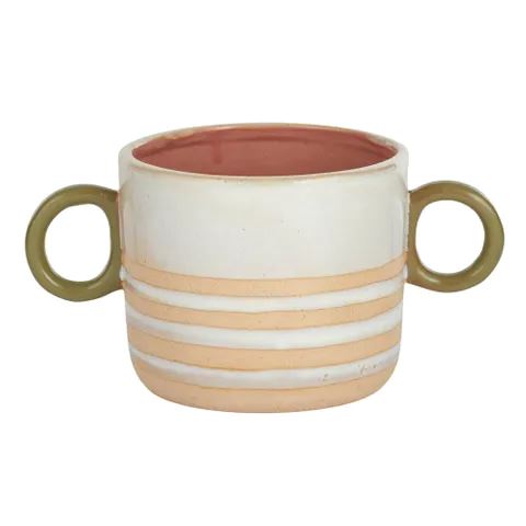 Sandy Ceramic Pot - Rose/Khaki Pot Coast to Coast 