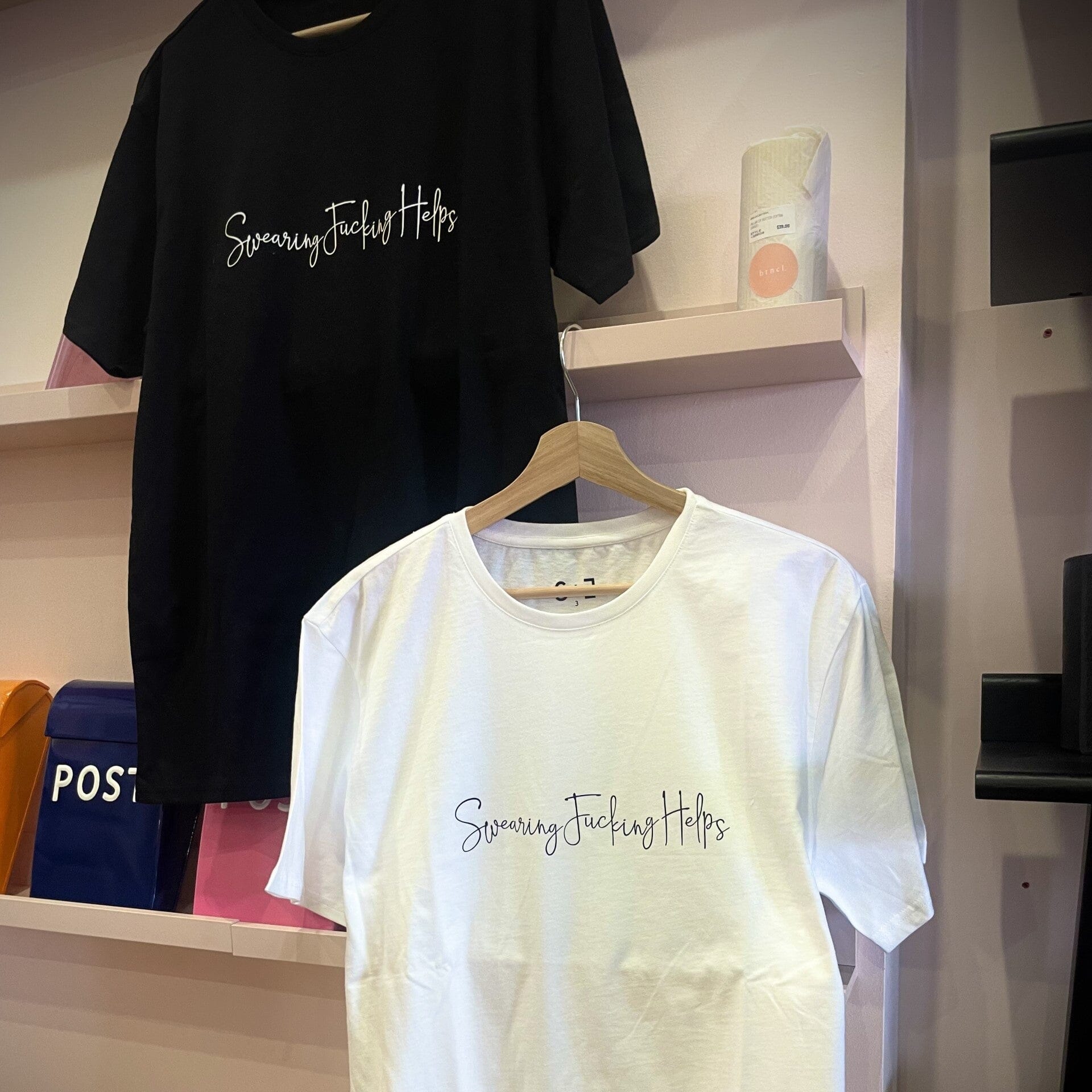 Swearing Fucking Helps Tshirt - Black T-shirt Style + Error 