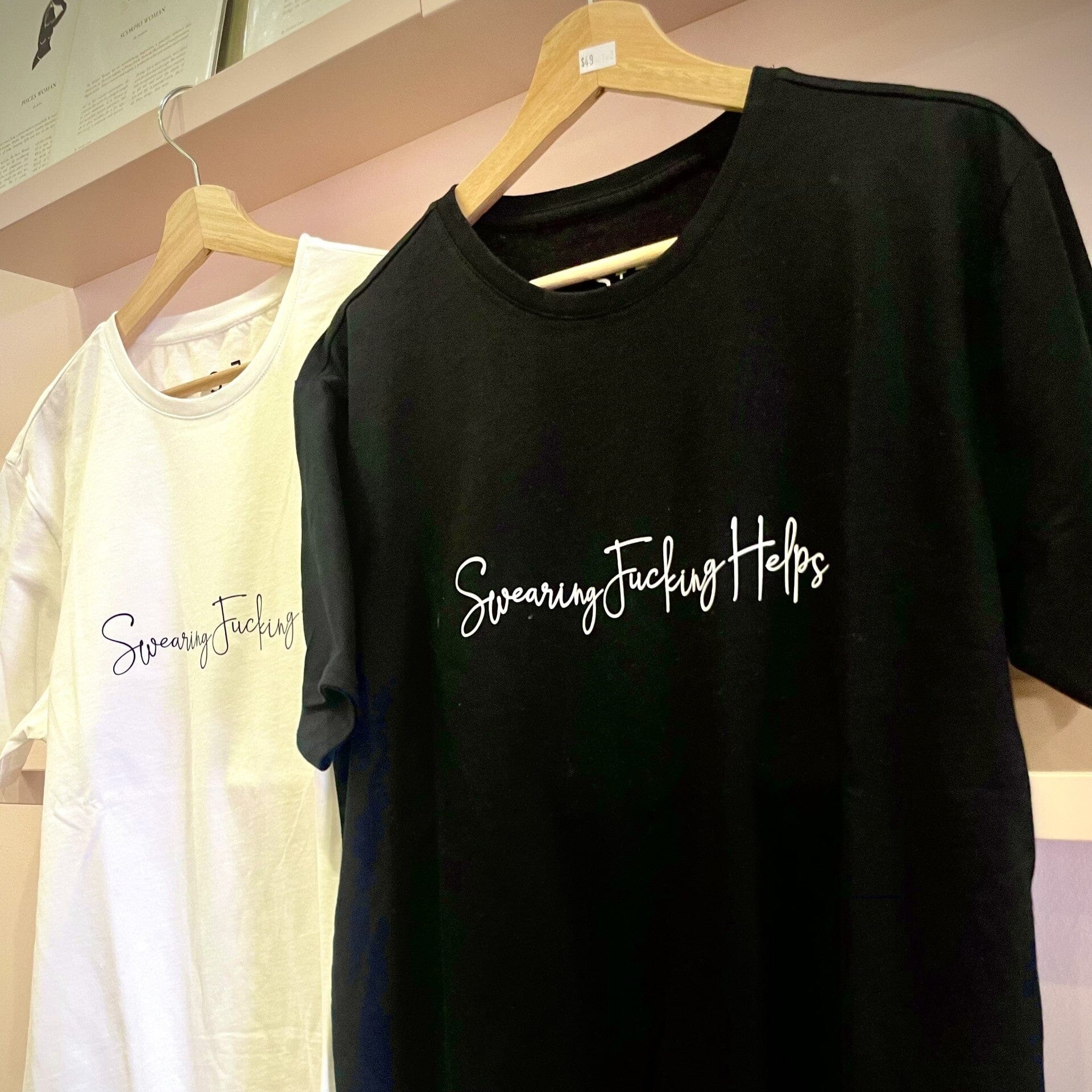 Swearing Fucking Helps Tshirt - Black T-shirt Style + Error 