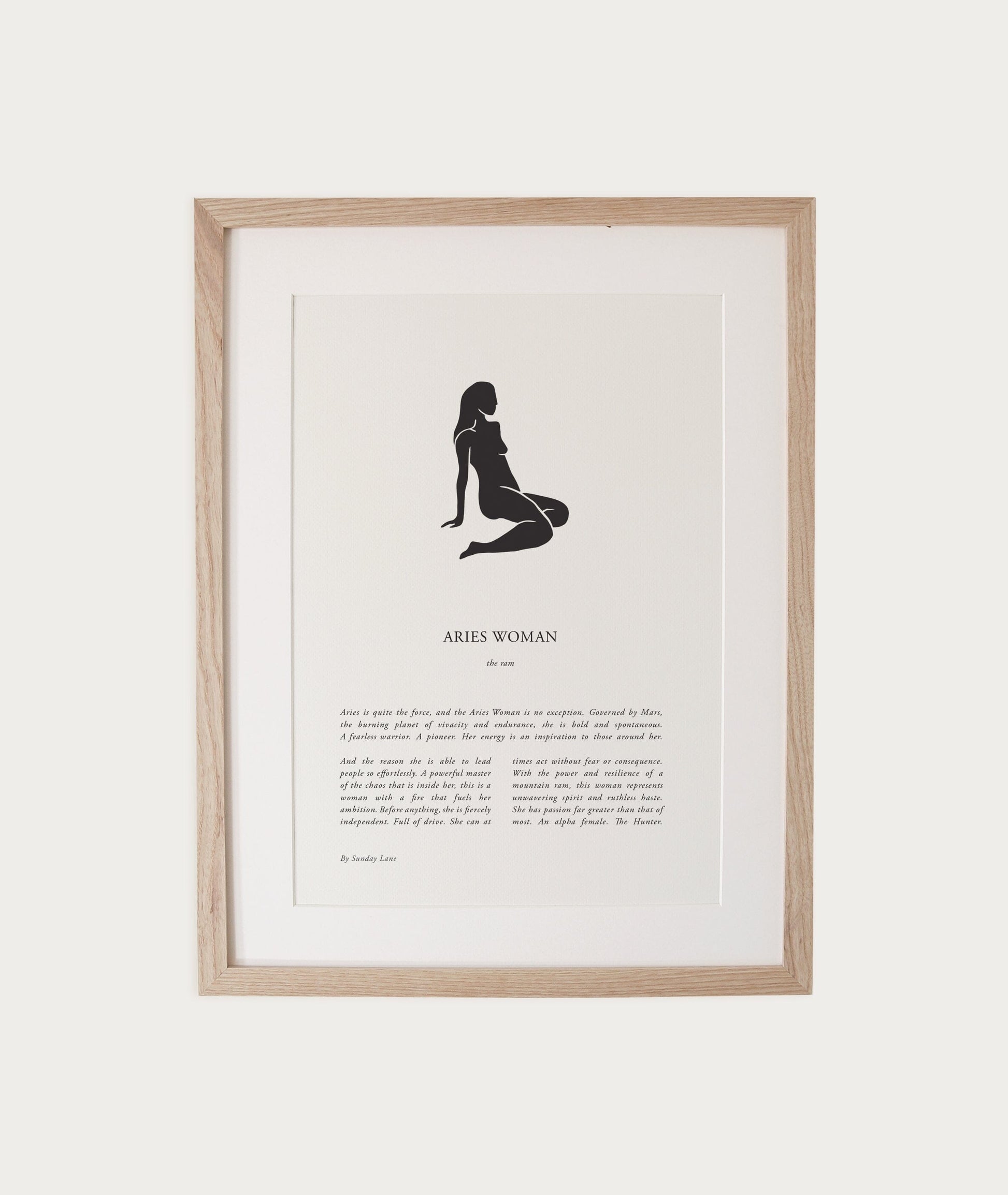 Zodiac Woman - A4 Print (un-framed) All Products vendor-unknown Aries 